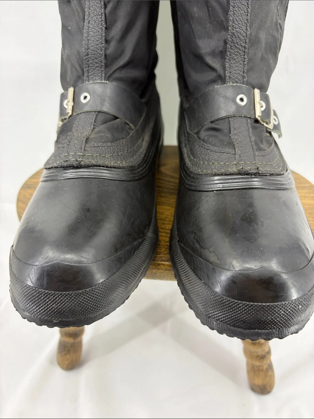 Vintage 70s 80s Ski-Doo Bombardier Black Snowmobile Winter Duck Boots, Mens 8